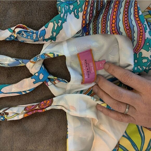 TRINA turk strappy silk jellyfish print mini dress size 2p euc - Picture 4 of 9